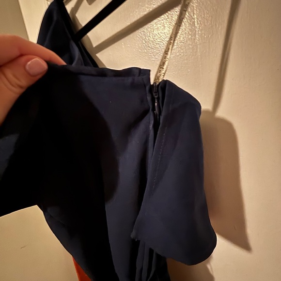 Elegant Navy One-Shoulder Jumpsuit - Picture 5 of 10